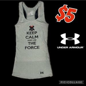 $5 ADD ON ITEM/New Under armor Star Wars women's fitted tank top keep calm